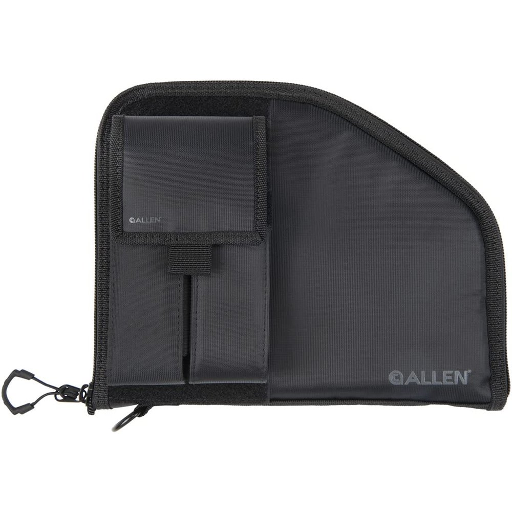 Allen Company Pistol Case with Mag Pouch, Full-Size Handguns up to 9.5, Black