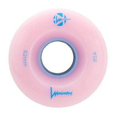 Luminous LED Quad Roller Skate Outdoor Wheels (4 Pack, Pink - Light Blue, 62mm/85A)