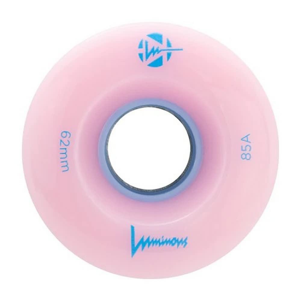 Luminous LED Quad Roller Skate Outdoor Wheels (4 Pack, Pink - Light Blue, 62mm/85A)