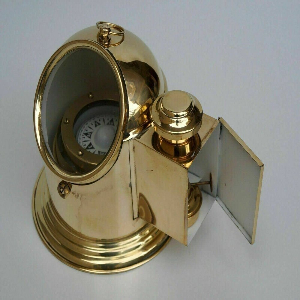 SAIFI Handicraft Vintage Marine Binnacle Boat Oil Lamp Brass Nautical Ship Compass Antique Gimbal