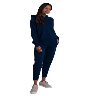 Fruit of The Loom Women's Crafted Comfort Fleece Sweatshirts, Hoodies & Sweatpants, Super Soft Cotton Blend, Sweatpants - Navy Nights, Large