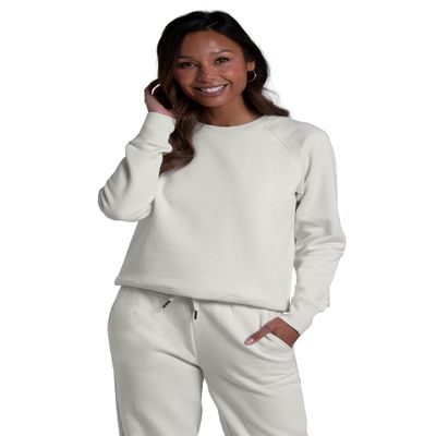 Fruit Of The Loom Womens Crafted Comfort Sweatshirts, Pants, & Tri-blend Tees, Fleece Crew - Sweet Cream, X-Large US