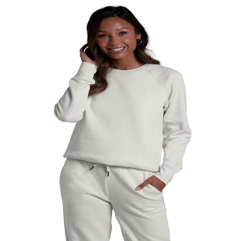 Fruit Of The Loom Womens Crafted Comfort Sweatshirts, Pants, & Tri-blend Tees, Fleece Crew - Sweet Cream, X-Large US