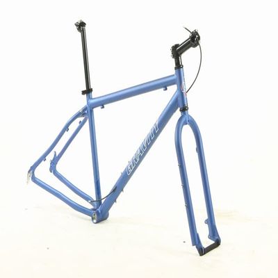 Gravity Fat Bike Frame Fork for 26 Inch Wheels with Headset Stem Seatpost and Seatpost clamp. (Matt Nautical Blue, 20" fits Most 6'1" to 6'3")