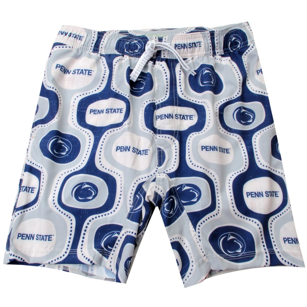 Wes and Willy Mens College Sports Fan Cabana Boy Retro Tech Swim Shorts (Penn State, XX-Large) Navy