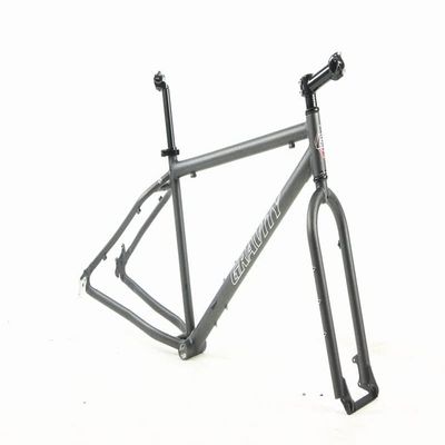 Gravity Fat Bike Frame Fork for 26 Inch Wheels with Headset Stem Seatpost and Seatpost clamp. (Super Dark Gray, 20" fits Most 6'1" to 6'3")