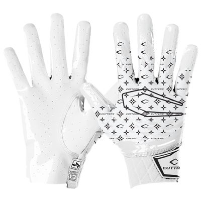 Cutters Limited Edition Football Gloves - Rev Pro 5.0 - Ultra Grip No Slip Wide Receiver (1 Pair) (LUX White/Black, XXX-Large)