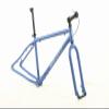 Gravity Fat Bike Frame Fork for 26 Inch Wheels with Headset Stem Seatpost and Seatpost clamp. (Matt Nautical Blue, 16" fits Most 5'7" to 5'10") view 1