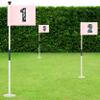 Golf Practice Pin Flags with USA Numbers, 8x6 Inch, Set of 3, Includes 3-ft Fiberglass Flagstick, Ball Retriever, 4-Inch Hole Cup (Numbered Set of 3) view 1