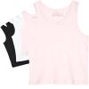 Rene Rofe Girls Tank Tops - 6 Pack 100% Cotton Scoop Neck Tank Tops for Girls - Classic Sleeveless Undershirts (Sizes: 2T-14), Size 6X, Pink/White/Black view 1
