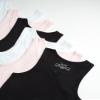 Rene Rofe Girls Tank Tops - 6 Pack 100% Cotton Scoop Neck Tank Tops for Girls - Classic Sleeveless Undershirts (Sizes: 2T-14), Size 6X, Pink/White/Black view 3