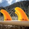 FCS II Performer Neo Glass Eco Tri Fins - Mango Colorway -Thruster Surfboard Fin Set for All-Round Performance (Large) view 2