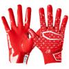 CUTTERS Limited Edition Football Gloves - Rev Pro 5.0 - Ultra Grip No Slip Wide Receiver (1 Pair) (LUX Red/White, Large) view 1