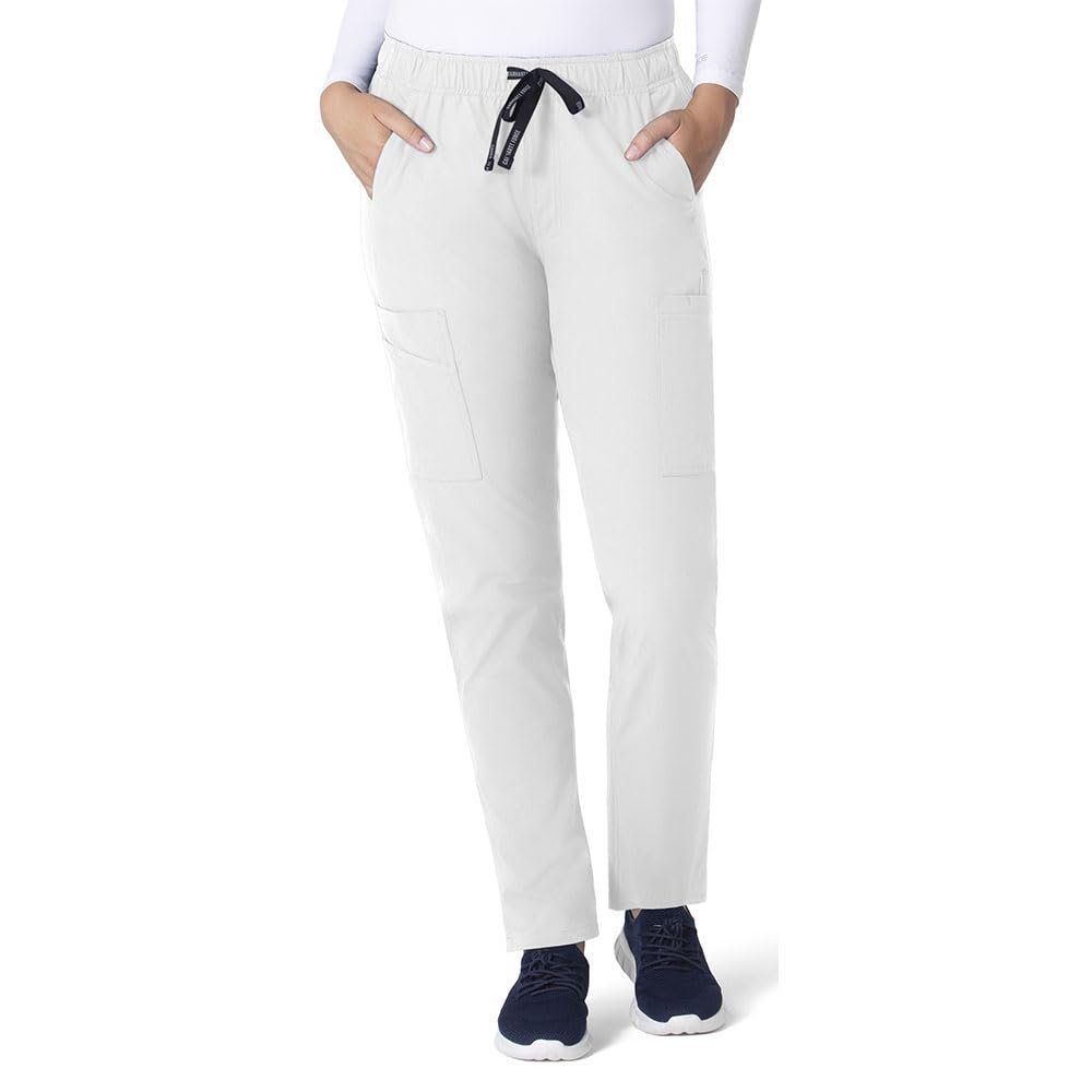 Carhartt Force Essentials Women's Straight Leg Scrub Pant - White, M Tall