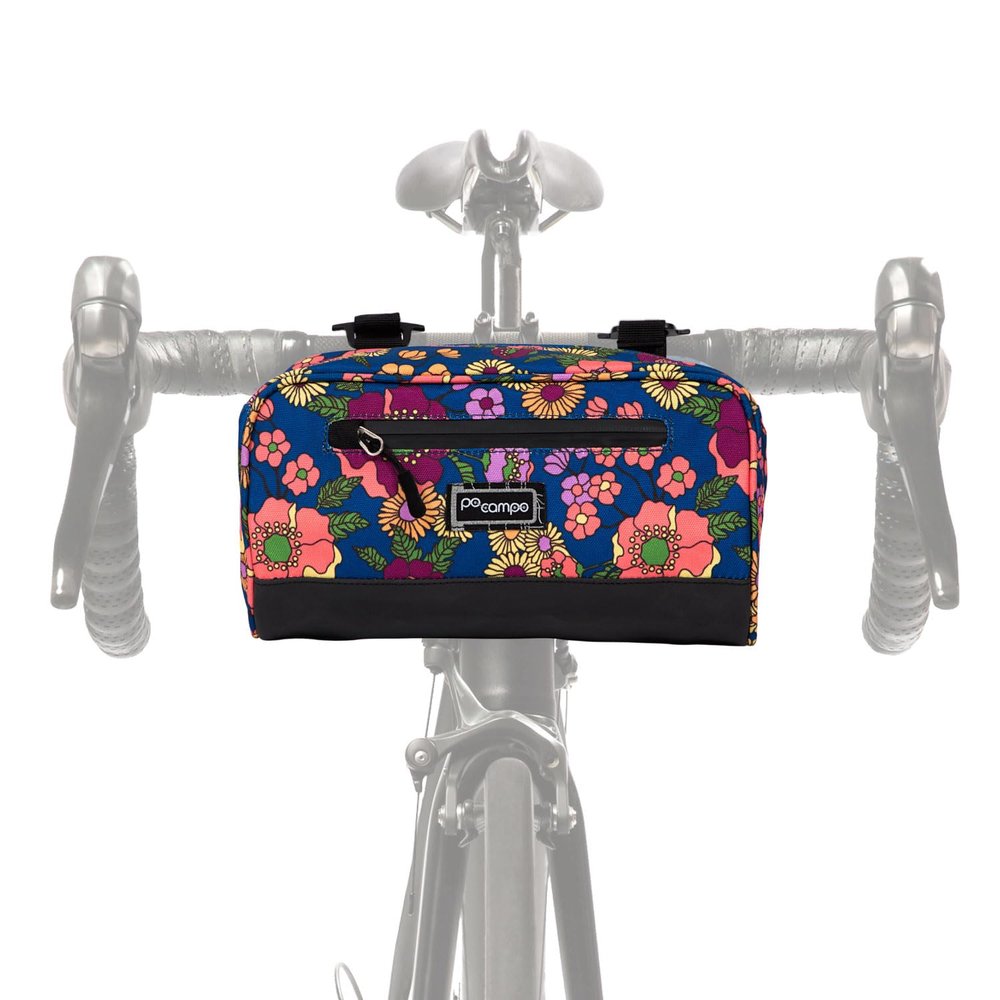 Po Campo Domino Handlebar Bag - Large, Waterproof Bicycle Storage Baskets for Front Mount - Lightweight Bike Bags That Convert To Crossbody (Meadow)