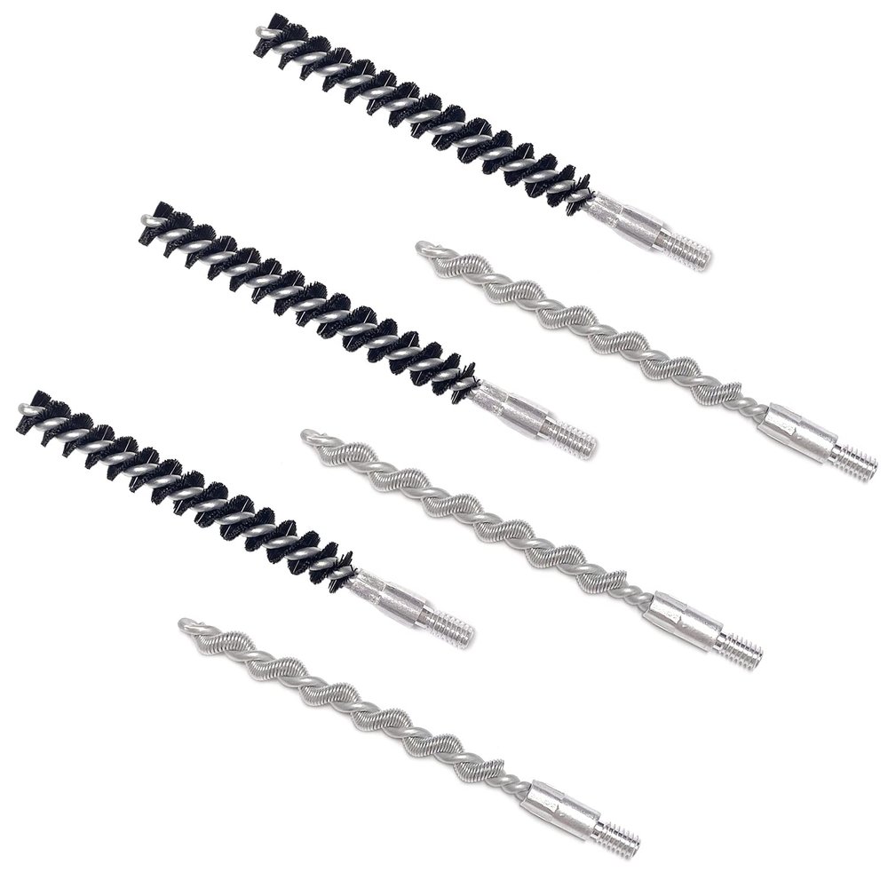 6 Pack Bore Brush Cleaning Kit Bore Cleaning Brush Set for 22-.223 Cal 5.56mm,30-.308 Cal.300.303 7.62mm 357.380.38 Cal 9mm