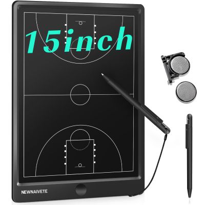 Newnaivete Electronic Basketball Coach Board - Premium Tactical Marker Board with Large LCD Screen and Stylus Pen, Digital Rechargeable Basketball Training Equipment for Coach and Game Plan