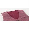 Abolai Baby Boys' 4 Piece Classical Gentleman Set with White Shirt,Bowtie,Plaid Vest and Plaid Pants Red 90 view 3