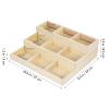 Zerodeko Wooden Multi-Layer Jewelry Storage Organizer Box with Dividers for Earrings Necklaces and Accessories 10.62X9.44X3.34 Inch Compact Jewelry Case for Home Bedroom and Dressing Table view 2