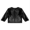 Hansber Kids Girls Boys Metallic Shiny T-Shirt Solid Long Sleeve Tees Dance Performance Tops Party Wear Metallic,Black 11-12 view 3