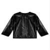 Hansber Kids Girls Boys Metallic Shiny T-Shirt Solid Long Sleeve Tees Dance Performance Tops Party Wear Metallic,Black 11-12 view 4