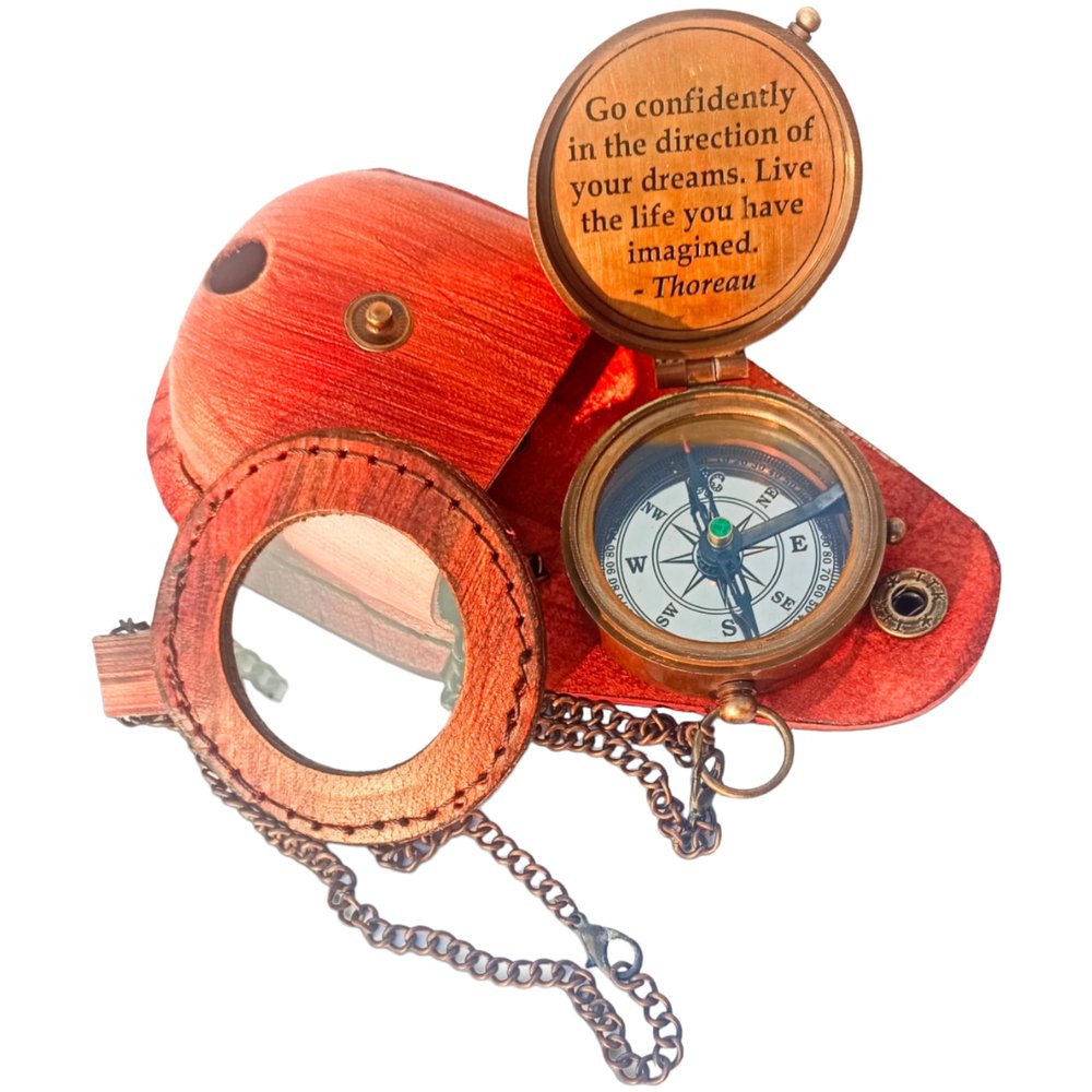 Gift Compass for Men with Magnifying Glass Free Compass Hiking Compasses for Gift Gift Compass for Men Compass Gift for Daughter or Son