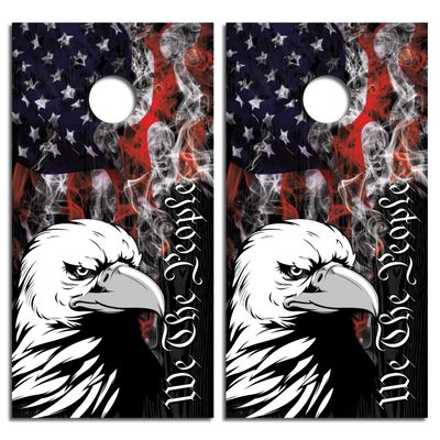 Tower Decals We The People Bald Eagle Cornhole Board Vinyl Wrap