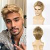 BEAUTY FLAG Mens Blonde Wig Short Straight Synthetic Blonde Hair Wigs for Male Guy Daily Wear Anime Costume Halloween Cosplay Party(Fit 21inch-22.5inch Head Circumference) view 2