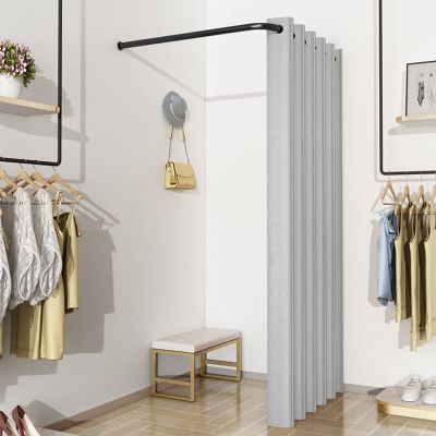 IMPREC Clothing Store Fitting Room, L-Dressing Room for Privacy Protection Portable Changing Room,Suitable for Shopping Mall Office Clothing Store Boutique Cloakroom (Color : Silver, Size : 80x80cm)