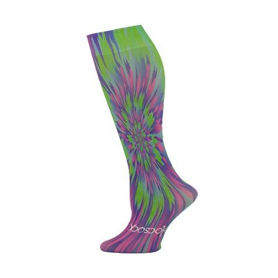 Hocsocx Psychedelic Green/Fuchsia Socks Performance Liner Moisture-Wicking Protection for Field Hockey and Soccer