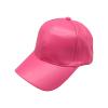 YOLAI Casual Mens and Womens Solid Color Baseball Cap Adjustable Cap Unisex PU Leather Hat (Hot Pink, One Size) view 1