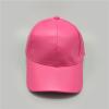 YOLAI Casual Mens and Womens Solid Color Baseball Cap Adjustable Cap Unisex PU Leather Hat (Hot Pink, One Size) view 2