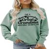 ARTECE I'm A Mom Grandma Great Grandma Sweatshirt Nothing Scares Me Shirt Women Crewneck Pullover Top Mother's Day Shirt Gift Green view 1