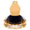 FEESHOW Kids Girls Glittery Sequins Metallic Ballet Dance Leotard Dress with Tutu Mesh Skirts Performance Costume Champagne 14 Years view 2