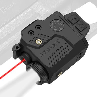 Solofish 800 Lumens Adjustable Pistol Light Laser Combo, Strobe Function Red Laser and Tactical Light Fits for Guns with Rail