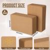 6 Pieces Cork Yoga Brick 9 x 6 x 3 Inches Non Slip Cork Yoga Block Gymnastic Yoga Cube Bricks Supportive Stretching Blocks for Exercise Pilates Workout Fitness Meditation Stability view 3
