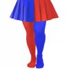 Lastclream Two Toned Jester Tights for Women Cosplay Costume Stockings 80 Denier Semi Opaque High Waisted Pantyhose Full Footed (Red/Blue) view 1