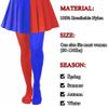 Lastclream Two Toned Jester Tights for Women Cosplay Costume Stockings 80 Denier Semi Opaque High Waisted Pantyhose Full Footed (Red/Blue) view 4