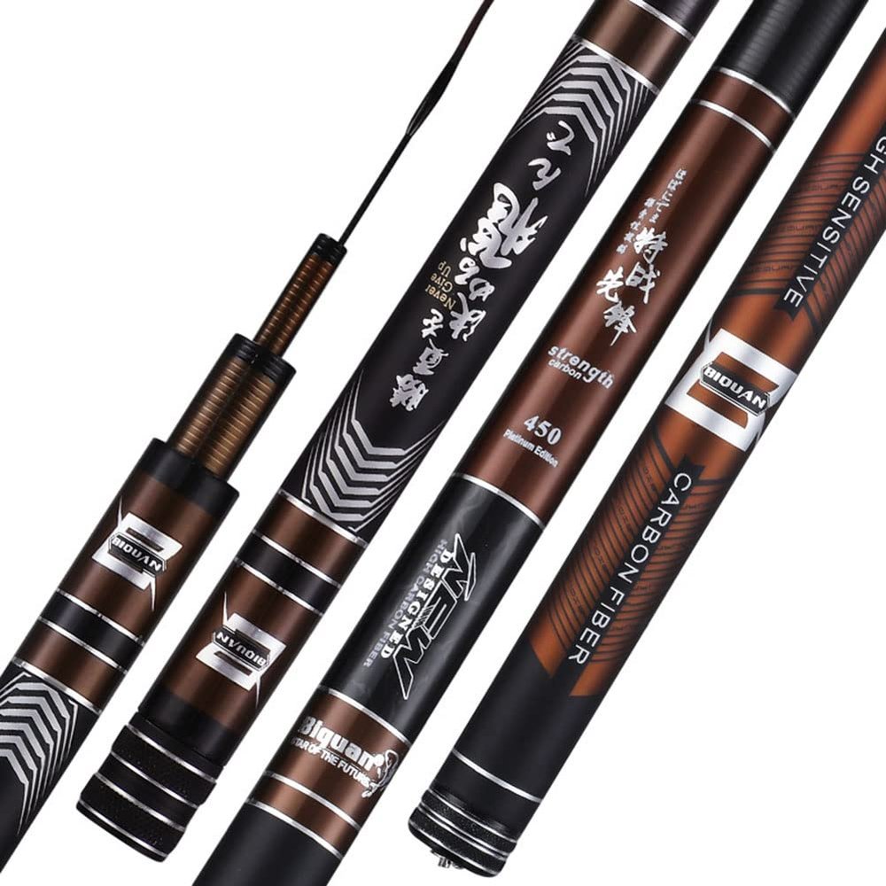 ZFF Fishing Rod Carbon Fiber Super Hard Ultralight Hand Pole 2.7m 3.6m 3.9m 4.5m 4.8m 5.4m 5.7m 6.3m 7.2m 8.1m 9m 10m 11m 12m Rivers Lakes Reservoirs Streams Fishing Big Fish (Size : 5.4m)