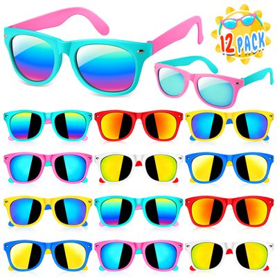 GIFTINBOX Party Favors Kids Sunglasses Bulk, Boys Girls Party Sunglasses with UV Protection, Beach Pool Birthday Party Supplies, Goodie Bags Stuffers Graduation Birthday Gifts for Kids 3-8 - 12PCS