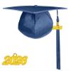 Happy Secret Unisex Shiny Graduation Cap for Kids, Kindergarten & Preschool, with 2026 Tassel and Year Charm Navy view 1