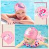 3 Pieces Kids Swim Caps Toddlers Swimming Caps Silicone Swim Cap for Boys Girls (Age 4-12) Baby Waterproof Cartoon Bathing Hats for Long and Short Hair (Girl Style) view 4