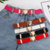 Girls Elastic Stretch Belts Multicolor Adjustable Elastic Waist Belts with Heart Shape Buckle for Uniform Dress Pants(pink) view 4