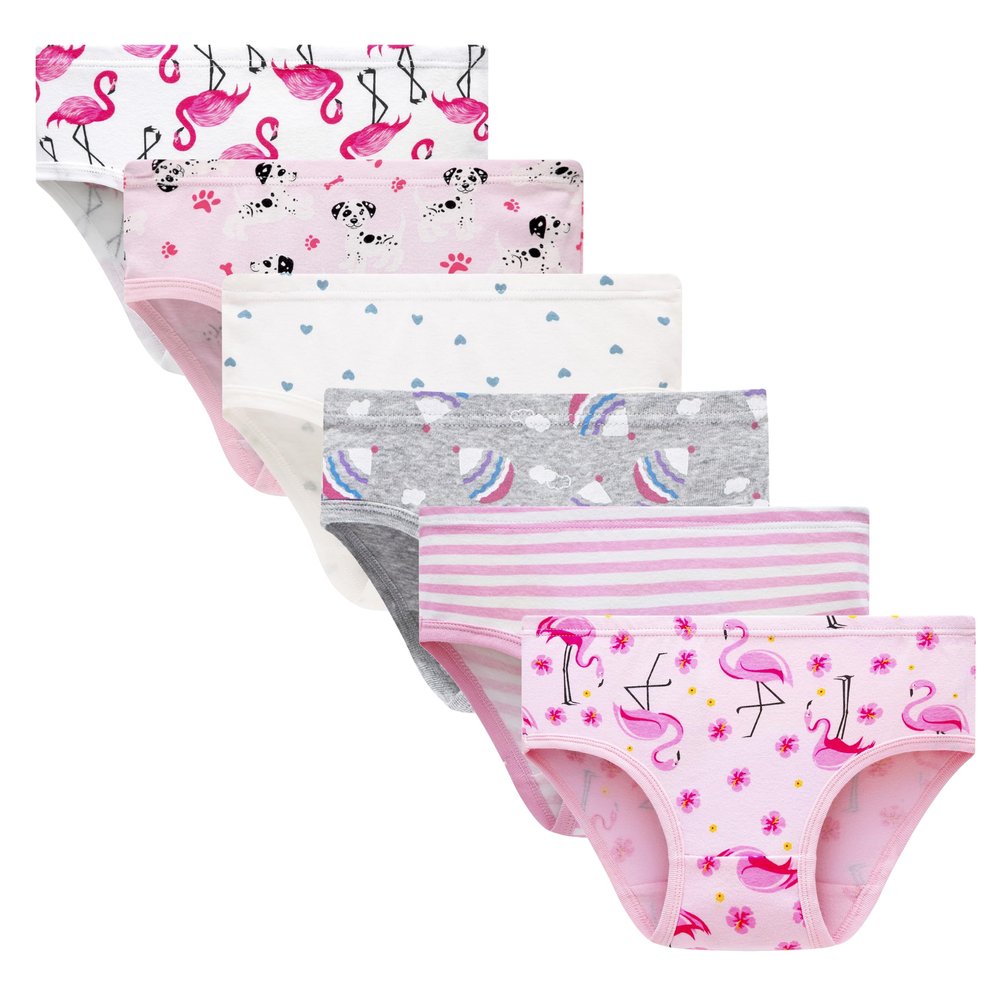 Cadidi Dinos Girls' Underware Cotton Panties Flamingo Mermaid Baby Toddler Soft Underwears Kids BriefsSize 8