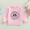 Kayotuas Toddler Easter Shirt for Girls Boys Cute Letter Print Long Sleeve Top Crewneck Sweatshirt Spring Clothes (Easter Rabbit Print,1-2T) view 2