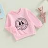 Kayotuas Toddler Easter Shirt for Girls Boys Cute Letter Print Long Sleeve Top Crewneck Sweatshirt Spring Clothes (Easter Rabbit Print,1-2T) view 3