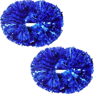 Valcatch Pom Poms Cheerleading with Baton Handle Multicolor Cheerleader Pompoms for Kids Adult Team Spirit Cheer Cheering Squard Games Sport Accessories for Celebrations,Pack of 2