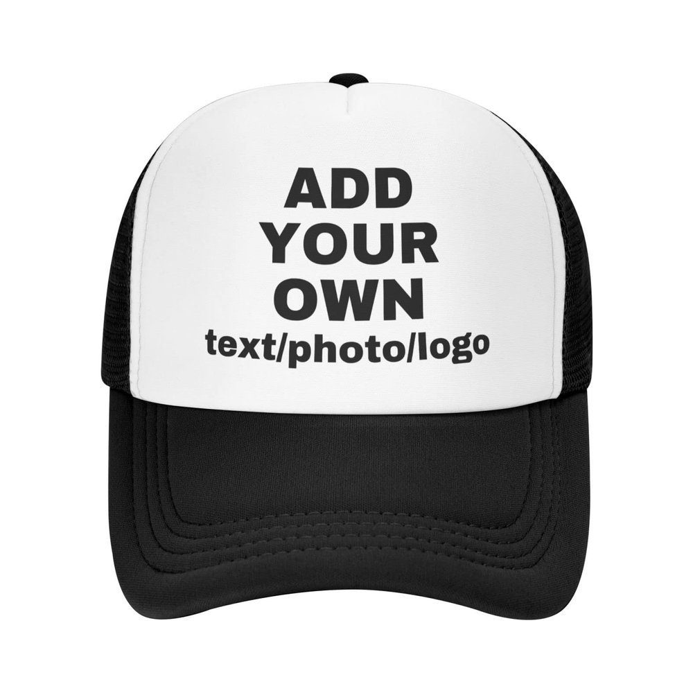 Custom Hat for Men Women Design Your Own Personalized Hat Trucker Hat with Text Pictures Customized Mesh Hat Hip Hop Caps Black