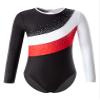 easyforever Kids Girls Long Sleeves Shiny Diamonds Gymnastics Leotard Ballet Jumpsuit Bodysuit Dance Unitard Dancewear Black&White 6 Years view 1