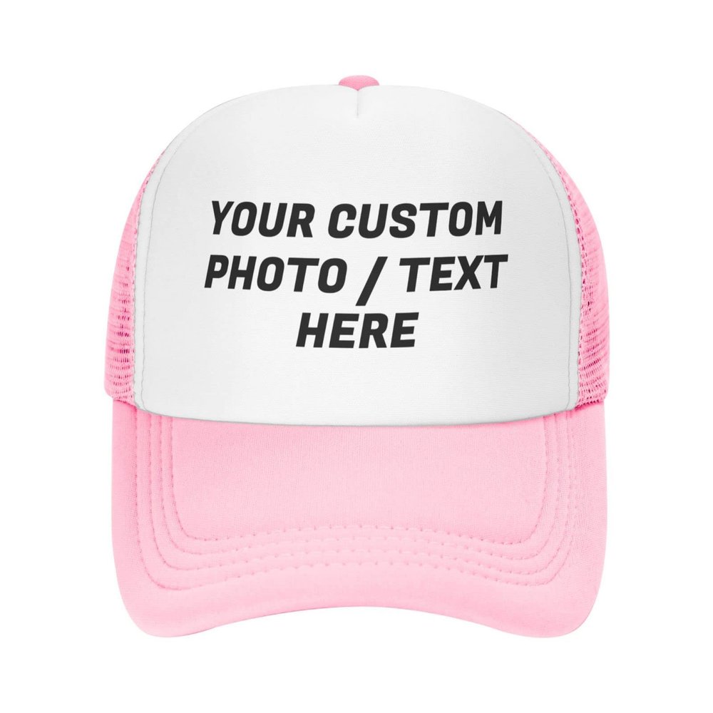 Custom Hats Personalized Cap for Men Women Design Your Own Trucker Hat Cap with Text Logo Image Customize Mesh Hat Baseball Hats Pink